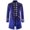 Blue, variant on Herrnalise Jackets for Men Solid Long Sleeve Steampunk Vintage Velvet Uniform Stand Collar Cardigan Jacket Red