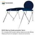 thumbnail image 2 of Seamander 4 Bow Bimini Top Boat Cover with Rear Support Pole and Storage Boot, 54" Height,Navy Blue, 2 of 5