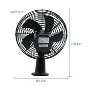 Homdec 12V 8'' Car Cooling Automobile Vehicle Fan, Powerful Quiet with 2-Speed, Cold Wind Electric Car Fans for RV Truck Bus Boat Van SUV Yacht on board