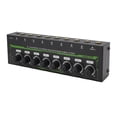 thumbnail image 1 of Amplificador de auriculares de 8 canales, Amplificador de auriculares con control de volumen, divisor de auriculares estéreo de 6,35 mm para estudios, estatos de radio,, 1 of 7