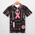 thumbnail image 3 of Breast Cancer Pink Ribbon Men Zipper T-shirt Summer Casual Short Sleeve T-shirt Top, 3 of 7