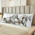 thumbnail image 6 of Lsque Running White Horses Body Pillow Case Cover,Ultra-Soft Microfiber Bed Pillow Cases 20x54 inches,Elegant Bedding,Breathable Durable Pillow Cover with Envelope Closure, 6 of 8