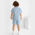 thumbnail image 4 of Usaibhir Baby Boy Cotton Linen Shorts Set Solid Color Short Sleeve Button Down T-Shirt Tops and Shorts Summer Outfit Clothes 12M-5T, 4 of 10