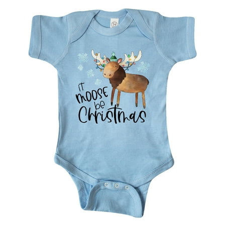 

Inktastic It Moose be Christmas Colorful Lights and Snowflakes Gift Baby Boy or Baby Girl Bodysuit