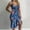 Blue, variant on Labakihah midi dresses for women casual dresses for women Women Summer V-neck Sleeveless Printed Color Casual Ruffle Dress Blue