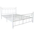 thumbnail image 5 of uhomepro Queen Size Metal Platform Bed Frame with Victorian Style Iron-Art Headboard and Footboard, No Box Spring Needed, Easy Assembly, White, 5 of 9
