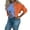 Orange, variant on Levmjia Womens Cropped Denim Jacket Long Sleeve Casual Frayed Hem Button Up Outerwear for Spring Summer Daily Wear and Weekend Outings