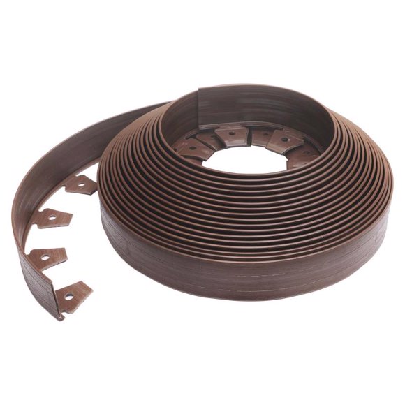 Bordes en espiral EasyFlex de 20 pies, plástico marrón, 2.5 pulgadas de alto