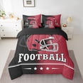 thumbnail image 2 of jejeloiu Rugby Ball 7-Piece Twin Bedding Sets,Red Black Bedding Comforter Set For Boys Kids Reversible, 2 of 8