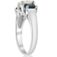 thumbnail image 3 of Pompeii 1 1/2ct Princess Cut Diamond & Blue Sapphire 3 Stone Ring 14K White Gold (H/I,I1), 3 of 3