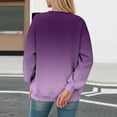 thumbnail image 4 of Olyvenn Women Gradient Print Crew Neck Long Sleeve Loose Fit Hoodless Sweatshirt Casual Comfortable Fall Tops Sky Blue M, 4 of 4