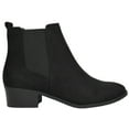 thumbnail image 2 of Soda Women Ankle Boots Elastic Sides Slip On Booties Block Heel Suede TEAPOT-S Black 7.5, 2 of 3
