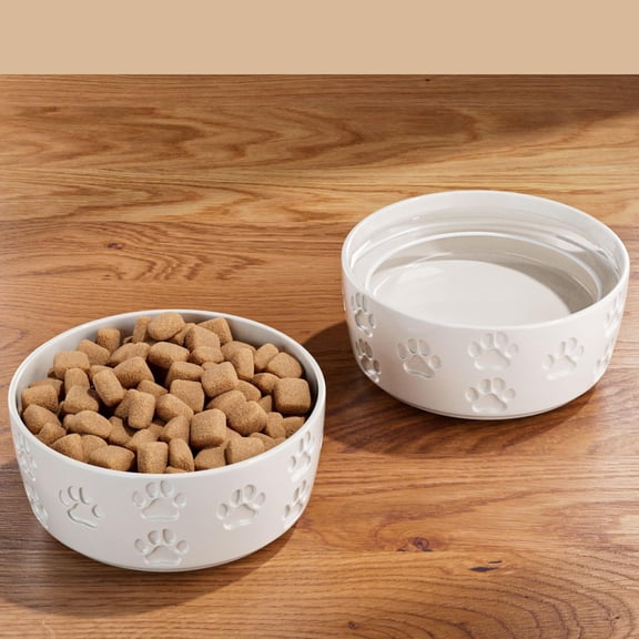 Ceramic Dog Bowl Set of 2 with Anti-Skid Base