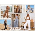 thumbnail image 2 of Amazhiyu Women's 100% Cotton Wide Leg Pants Loose Fit with Pockets Elastic Waistband Casual Summer Trousers, 2 of 10