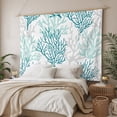 thumbnail image 3 of Teal Grey Coral Coastal Tapestry for Bedroom Wall Hanging Tapestry, Summer Beach Seaside Nautical Ceiling Backdrop Tapestries Poster Blanket Wall Decor for Teens Room Living Room Dorm 59" x 79", 3 of 8