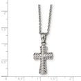 thumbnail image 4 of Collier Croix en Acier Inoxydable Poli and Texturé 22 Pouces, 4 of 4