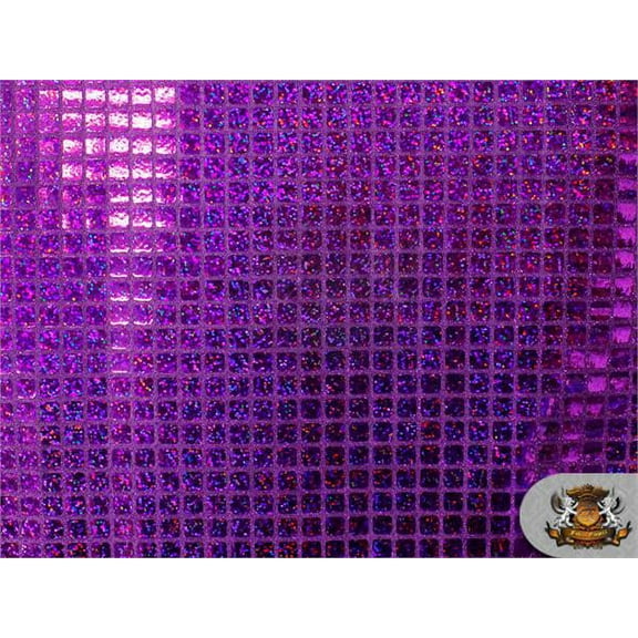 Sequin Square Hologram Fabric FUCHSIA / 45" Wide / Sold by the yard