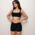 thumbnail image 7 of Women's High Waist V-Cut Active Shorts with Seamless Stretch Compression Fit and Contoured Flattering Silhouette - Black, Medium, 7 of 7