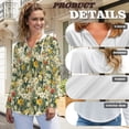 thumbnail image 6 of DISNIMO Flower Printed Hoodies for Women Waffle Sweatshirts Long Sleeve Pullover Tops Fall Winter Outfits, XL, 6 of 7