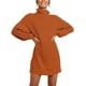 thumbnail image 1 of Vestido de suéter de gran tamaño suelto informal de manga larga con cuello alto para mujer vestidos de suéter de invierno suave Adepaton  WMZL-2283-20, 1 of 6