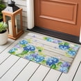 thumbnail image 5 of Blue Hydrangea 2'x3' Washable Rug, Rustic Wooden Butterfly Spring Floral Non-Slip Soft Doormat Area Rugs for Entrance Bathroom Bedsides, StainResistant Carpet for Kitchen Bedroom, Entryway Floor Mat, 5 of 9