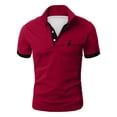 thumbnail image 2 of Breathable Mesh Polo Shirts for Men Short Sleeve Casual Loose Fit Knit Golf Top Summer Lightweight Out Sport Tee Mens Wine 2XL, 2 of 6