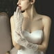 thumbnail image 3 of Guantes de novia para mujer, puños largos para boda, disfraces, fiestas, niñas Longitud 35 cm, 3 of 9