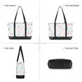 thumbnail image 6 of FORMRS Canvas Laptop Tote Bag for Women with 15.6" Computer Compartments Shoulder Handbag, White Retro Pattern, 6 of 7
