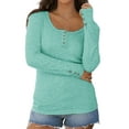 thumbnail image 3 of MOSHU Long Sleeve Womens Shirts Casual Henley Tops for Women Fall Button Down Blouses, 3 of 11