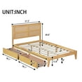 thumbnail image 7 of Miniyam Full Size Bed with Rattan Headboard, Storage Drawers for Adult, Oak, 7 of 7