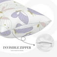thumbnail image 4 of LNWH Rectangle Pillow Cover, Purple Butterflies White Background Cushion Covers Pillowcase for Couch Bedroom Sofa, 16"x24", 4 of 7