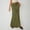 *Army Green, variant on Women's Linen Elastic Waist Long Maxi Skirt with Slit ,Solid Color Casual Skirt Army Green,Women's Plus XXL