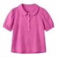 thumbnail image 5 of DailyChi Summer Sales Under $ 5 Women Linen Doll Collar Shirt Puff Sleeve Blouse Short Sleeve Loose Casual Summer Top, 5 of 9
