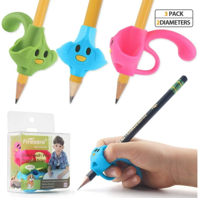 wqlpp-Training Grips For Pencil, Training Grips for Kids Handwriting Ergonomic 5 Fingers Fixed Sets for Trainer Handwriting Posture Correction, Assorted Pencil Grips for Righties and Lefties (3Pcs)