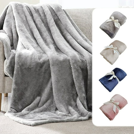 Neoyler Solid Color Flange Blanket Versatile for Pets and Travel Made from Soft Long Lasting Polyester Fiber Suit for Beds Sofas Cars Camping Travel and Home Relaxed Gift