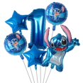 thumbnail image 4 of Juego de 6 globos de fiesta de Disney Lilo & Stitch de 30 pulgadas con números, globos de aire, decoraciones para fiestas de cumpleaños y baby shower, juguetes para niños, regalos, suministros, 4 of 5