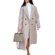 thumbnail image 1 of Gabardina Pea Coat Flygo para mujer con doble botonadura, color avena, 1 of 7