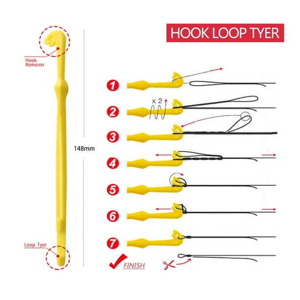 Domqga Manual Fishing Hook Tier Line Tying Tool with Sub-line +  Single&Double Hook Fast Knot Tyer Tool, Fast Knot Tool, Fishing Line Tie  Tool 