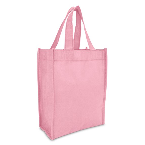 DALIX 10" Mini Shopping Tote Small Reusable Bags Women Pink 10 Pack