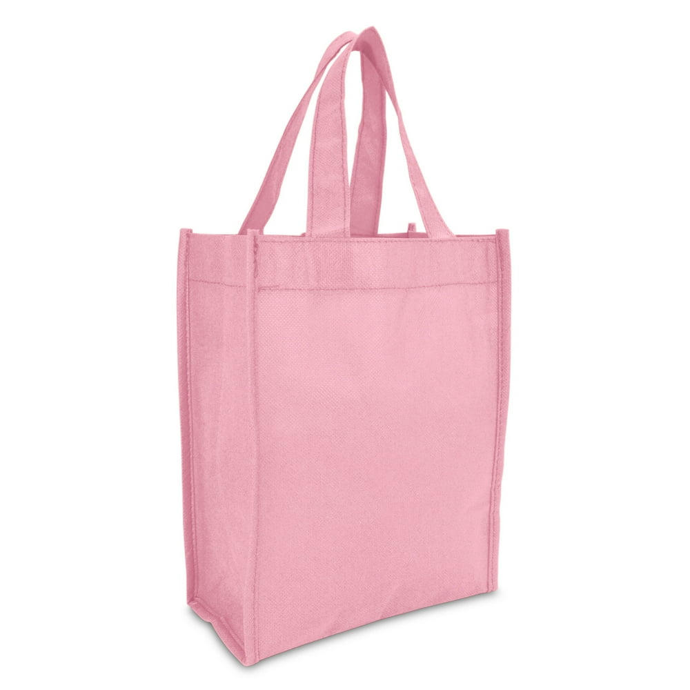 DALIX DALIX 10" Mini Shopping Tote Small Reusable Bags Women Pink 10