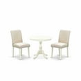 thumbnail image 3 of East West Furniture Antique 3-piece Wood Dining Set with High Back in White, 3 of 10