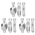 thumbnail image 2 of Juego de 3 cubiertos plegables portátiles de acero inoxidable, cuchara, tenedor y cuchillo para picnic y cena., 2 of 14