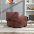 thumbnail image 3 of Bean Bag Chair for Adults and Kids, Bean Bag Chair with Arms, Comfy Accent Bean Bag Chair, Lazy Sofa Couch with Teddy Fabric  for Living Room, Bed Room and Office, Bean Paste Red, 3 of 7