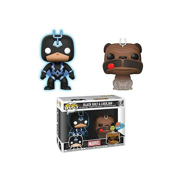 Marvel Funko POP Vinyl Figure - Teleporting Lockjaw & Black Bolt SDCC'18 Exclusive