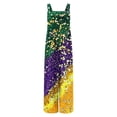thumbnail image 7 of successthop Mardi Gras Jumpsuits Women Stripe Baggy Sleeveless One Piece Button Lounge Wear with Pockets Multicolor S, 7 of 7