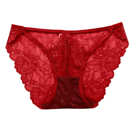

Panties For Women Lace Breathable Lace Hollow Out And Raise The Pure Brief Underwear