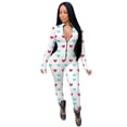 thumbnail image 1 of Kmbangi Combinaison de Noël Imprimée pour Femmes Style Décontracté Manches Longues Col Rond, 1 of 4