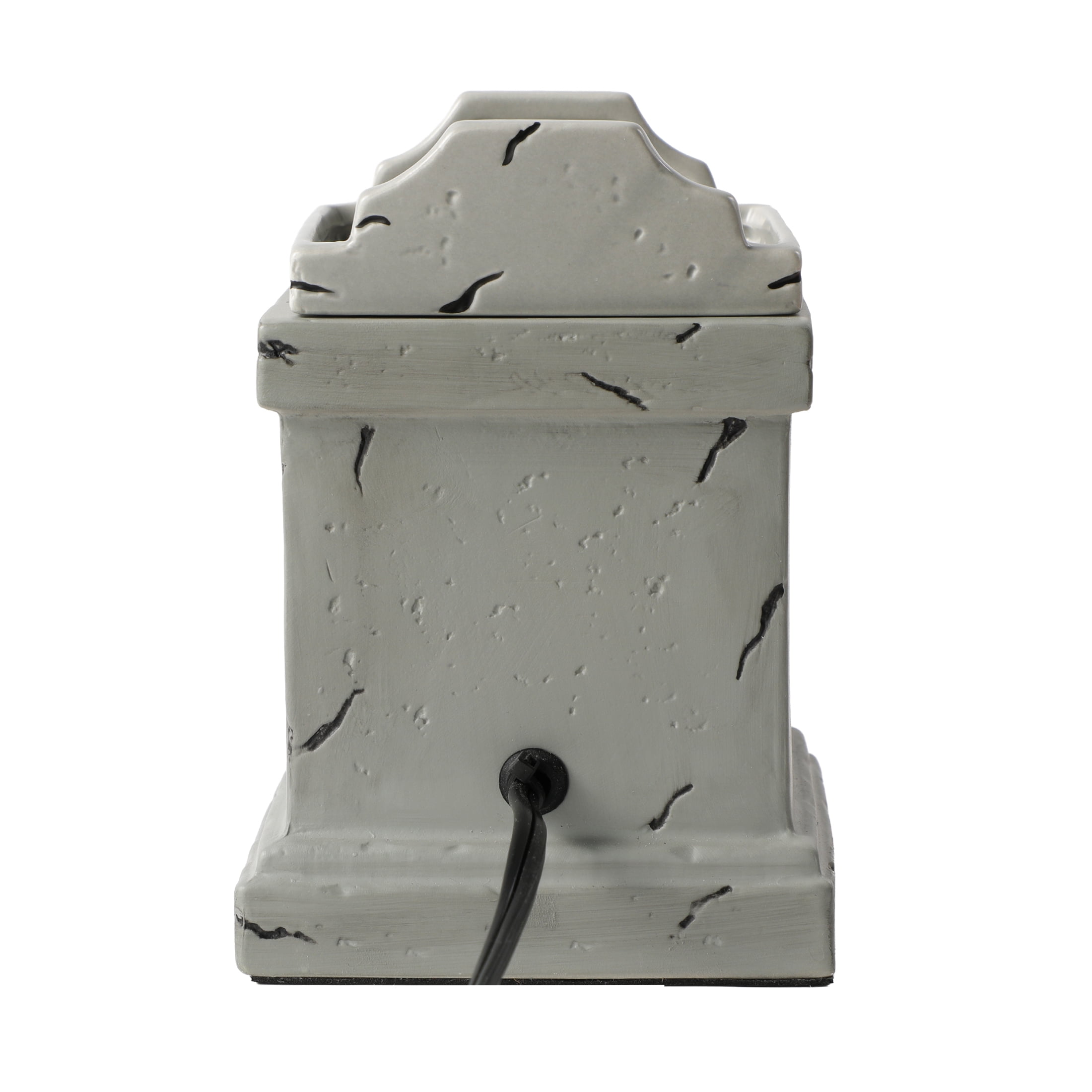 Better Homes & Gardens Halloween Ceramic Electric Plug-in Wax Melt Warmer with Farm Apple Pumpkin Wax Melts, Tombstone