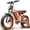 48v-Orange, variant on BLUVALL SU8 Electric Bike for Adults, Peak 1000W 31MPH 48V 16Ah E-Mountain Ebike, 20" Fat Tire Bicycle 7 Speed UL2849