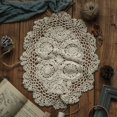 thumbnail image 3 of Fancy Rustic Cotton Lace Tablecloth Lace Floral Table Cover Dustproof Table Doilies C, 3 of 8